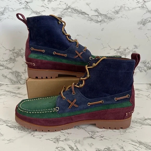 Polo Ralph Lauren Ranger Mid Country Corduroy Suede Leather Boots Men’s Size 9.5